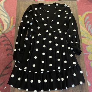 Zara Black and White Polka Dot Dress